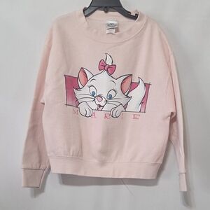 VINTAGE 90s Disney Aristocats Marie Pink Crew Neck Sweatshirt FLAWED Kids Small